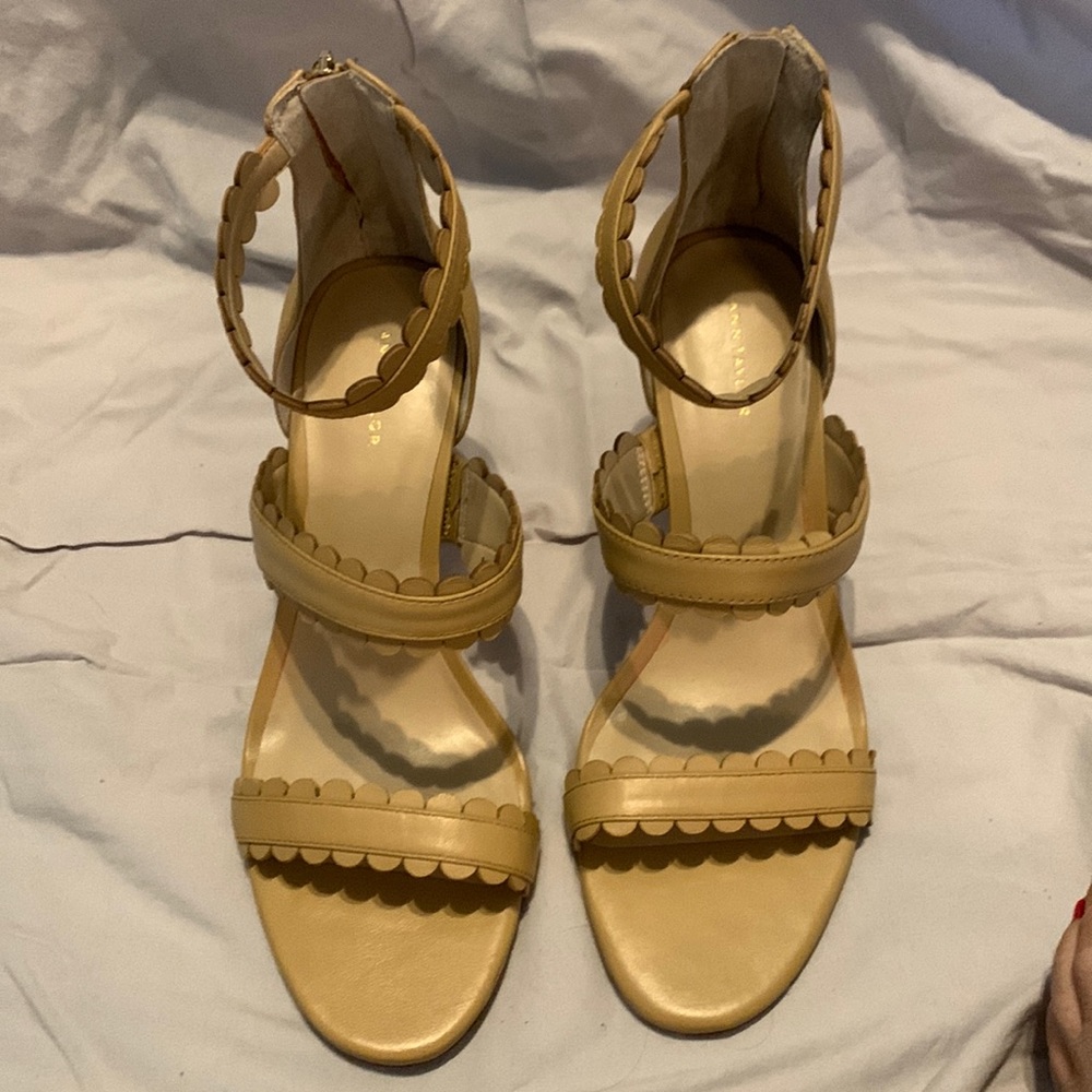 Tan Leather Ann Taylor Strappy Heels